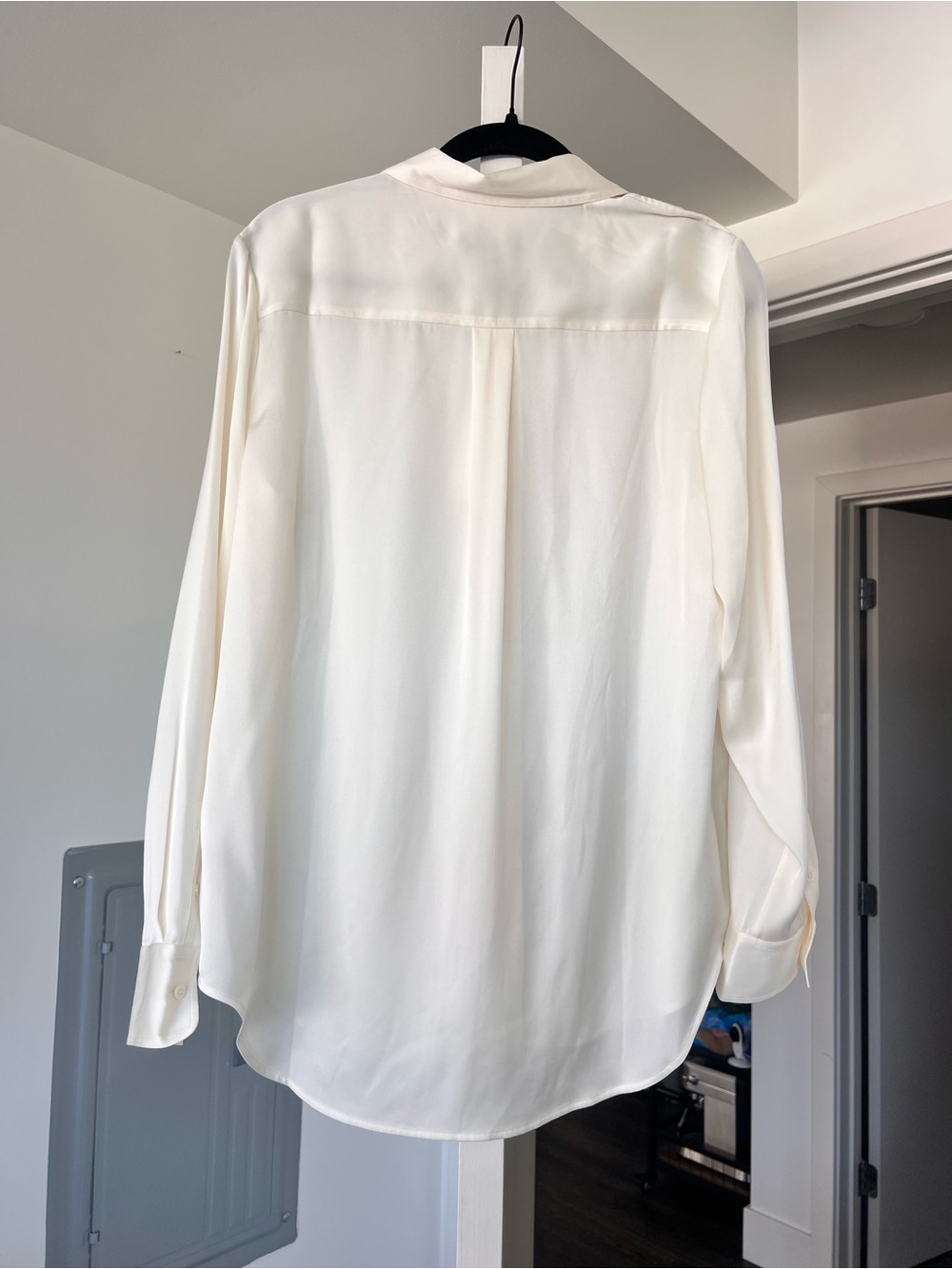 Quince Washable Stretch Silk Blouse Ivory Sz L New With Tags - Picture 7 of 15